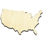 United States Cut Out Unfinished Wood Shape Craft