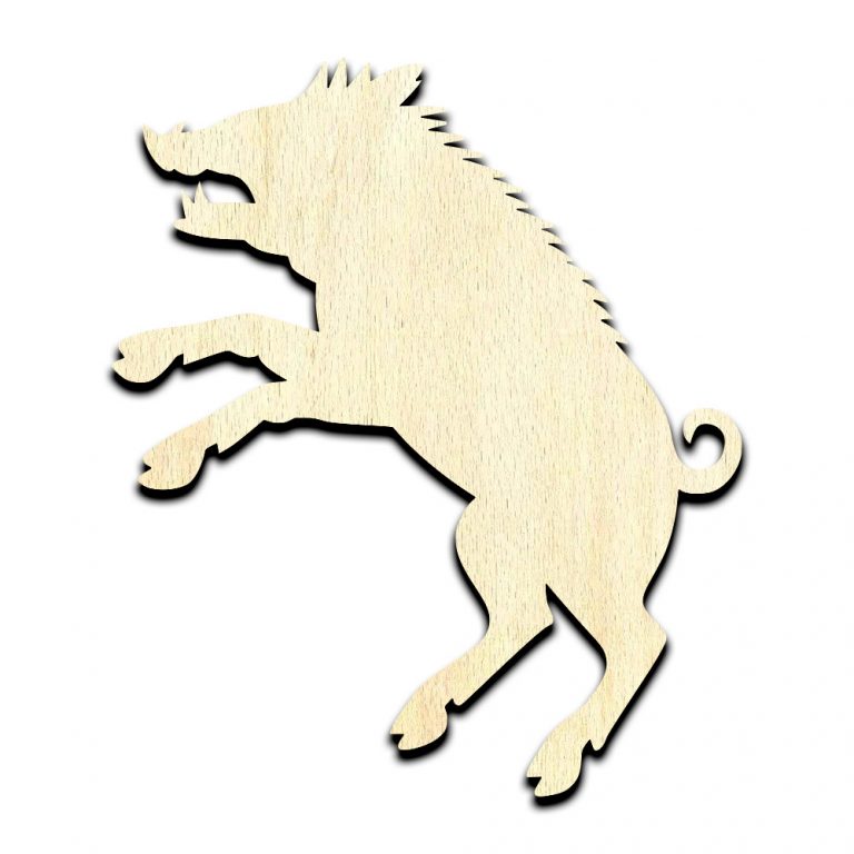 Wild Boar Laser Cut Out Unfinished Wood Shape Craft Supply