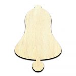 Bell Christmas Laser Cut Out Unfinished Wood Shape Craft Supply