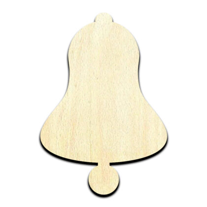 Bell Christmas Laser Cut Out Unfinished Wood Shape Craft Supply