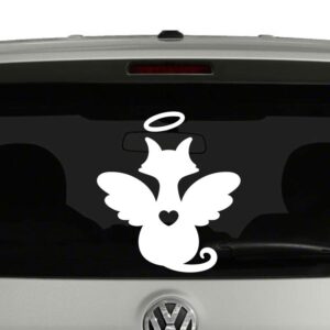 Cat Angel with Heart Vinyl Decal Sticker