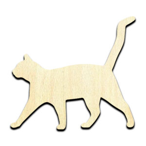 Cat Walking #2 Laser Cut Out Unfinished Wood Shape Craft