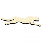 Cheetah Laser Cut Out Unfinished Wood Shape Craft