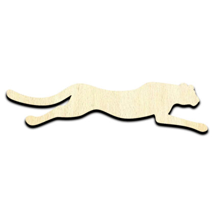 Cheetah Laser Cut Out Unfinished Wood Shape Craft