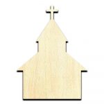 Church Building Laser Cut Out Unfinished Wood Shape Craft