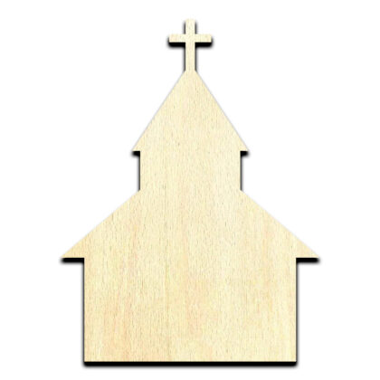 Church Building Laser Cut Out Unfinished Wood Shape Craft