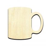 Coffee Mug Laser Cut Out Unfinished Wood Shape Craft