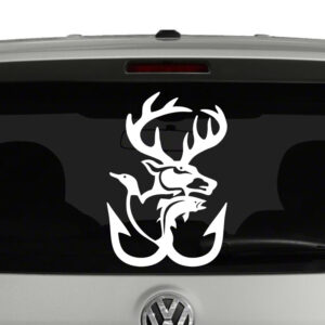 Deer Duck Fish and Hook Outdoorsman Hunting Fishing Vinyl Decal Sticker