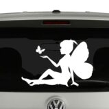 Sitting Fairy Silhouette Band Player Vinyl Decal Sticker