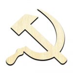 Hammer and Sickle Laser Cut Unfinished Wood Shape Craft Supply