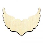 Heart with Wings Laser Cut Out Unfinished Wood Shape Craft Supply