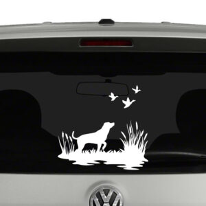 Hunting Dog with Ducks Vinyl Decal Sticker