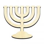 Menorah Laser Cut Out Unfinished Wood Shape Craft Supply