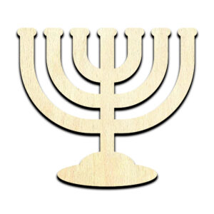 Menorah Laser Cut Out Unfinished Wood Shape Craft Supply