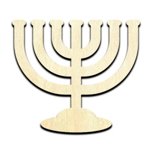 Menorah Laser Cut Out Unfinished Wood Shape Craft Supply