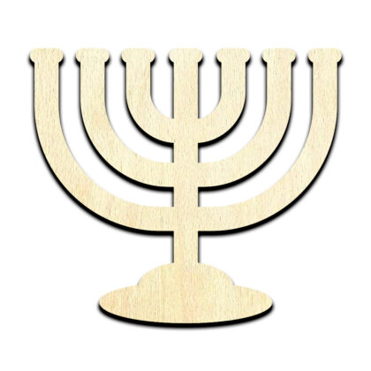 Menorah Laser Cut Out Unfinished Wood Shape Craft Supply