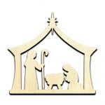 Nativity Scene Laser Cut Out Unfinished Wood Shape Craft Supply