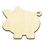 Piggy Bank Laser Cut Out Unfinished Wood Shape Craft Supply