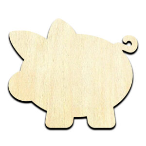 Piggy Bank Laser Cut Out Unfinished Wood Shape Craft Supply