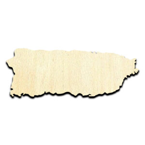 Puerto Rico Laser Cut Out Unfinished Wood Shape Craft Supply