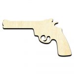 Revolver Handgun Pistol Laser Cut Out Unfinished Wood Shape Craft