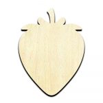 Strawberry Laser Cut Out Unfinished Wood Shape Craft Supply