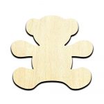 Teddy Bear Laser Cut Out Unfinished Wood Shape Craft Supply