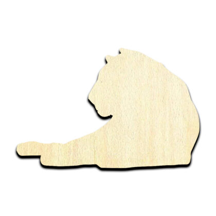 Tiger #2 Laying Down Laser Cut Out Unfinished Wood Shape Craft Supply