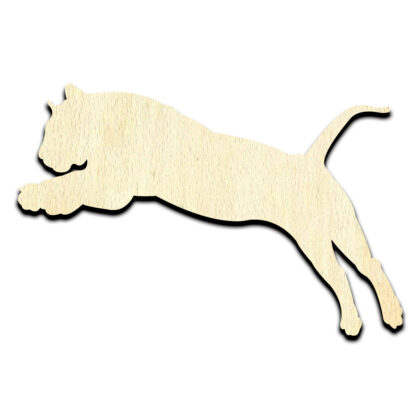 Tiger #3 Leaping Laser Cut Out Unfinished Wood Shape Craft Supply