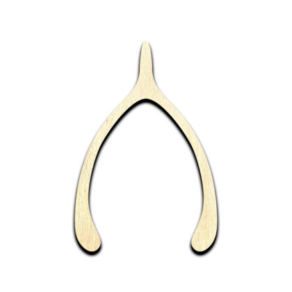 Wishbone Laser Cut Out Unfinished Wood Shape Craft Supply