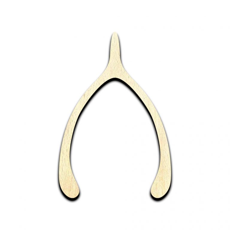 Wishbone Laser Cut Out Unfinished Wood Shape Craft Supply