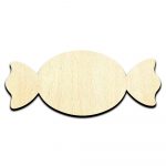 Wrapped Candy Laser Cut Out Unfinished Wood Shape Craft Supply