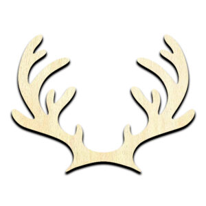 Reindeer Deer Buck Antlers Laser Cut Out Unfinished Wood Shape Craft Supply