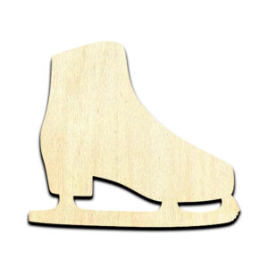 Ice Skate Laser Cut Out Unfinished Wood Shape Craft Supply