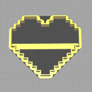 8-Bit Heart Shaped Cookie Cutter