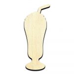 Milkshake Laser Cut Out Unfinished Wood Shape Craft