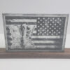 American Flag with Military Boots Laser engraved Acrylic Walnut or Maple Base