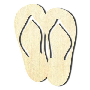 Flip Flops Sandals Laser Cut Out Unfinished Wood Shape Craft Supply