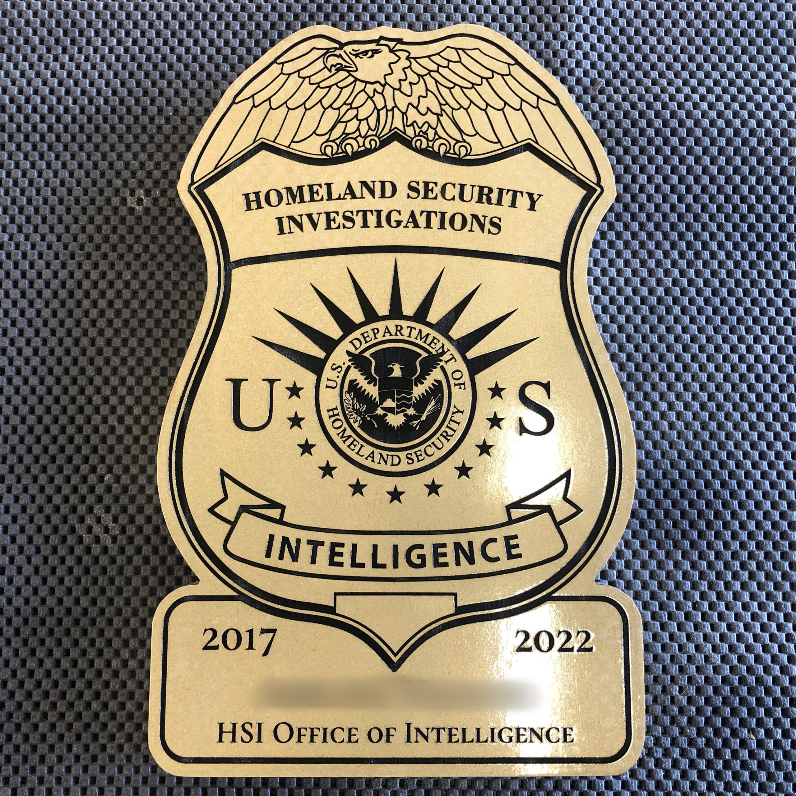 Homeland Security Investigations Badge Award. • Cosmic Frogs Vinyl