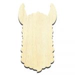 Alpaca Llama Head Laser Cut Out Unfinished Wood Shape Craft Supply