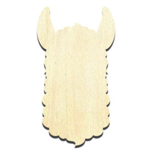 Alpaca Llama Head Laser Cut Out Unfinished Wood Shape Craft Supply