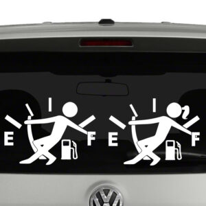 Empty Fuel Gauge Struggle Boy or Girl Vinyl Decal Sticker