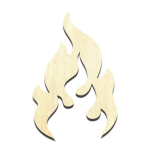 Fire Flame #3 Laser Cut Out Unfinished Wood Shape Craft Supply