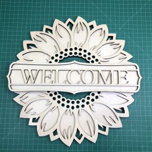 Sunflower Door Welcome Family Name Laser Cut Kit or Finished