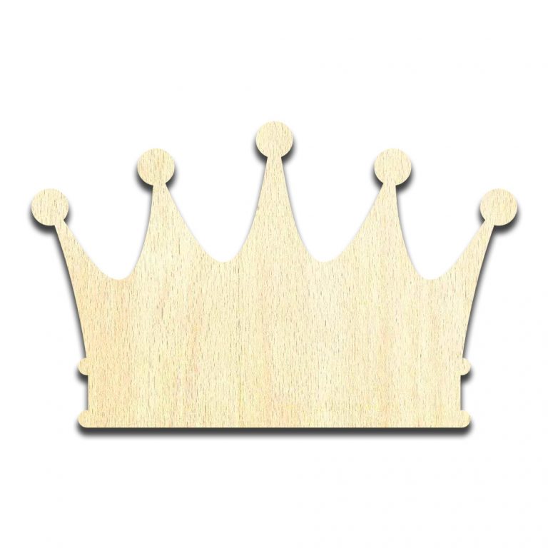 Crown King Prince Princess Laser Cut Out Unfinished Wood Shape Craft Supply
