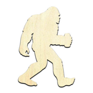 Sasquatch Bigfoot Beer Can Laser Cut Out Unfinished Wood Shape Craft Supply