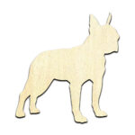 Boston Terrier Dog Puppy Laser Cut Out Unfinished Wood Shape Craft Supply