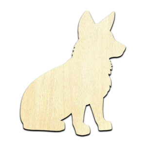 Corgi Dog Puppy #2 Laser Cut Out Unfinished Wood Shape Craft Supply