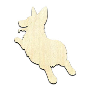 Corgi Dog Puppy #4 Laser Cut Out Unfinished Wood Shape Craft Supply