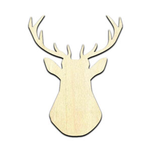 Deer Head #3 Laser Cut Out Unfinished Wood Shape Craft Supply